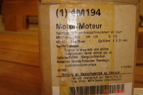 4M194 EXHAUST FAN MOTOR 1/25HP - 1550RPM - 115V - CCWLE