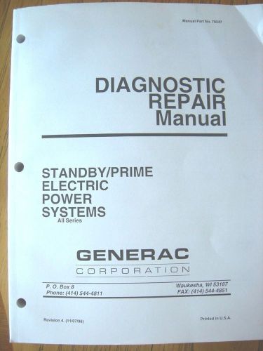 GENERAC  Diagnostic Repair Manual, 1996 Edition, Standby, Prime Elec Power Sys.