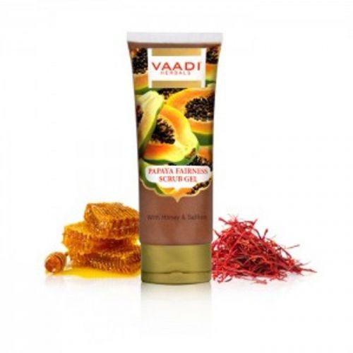 Vaadi Herbal Papaya Fairness Scrub Gel with Honey &amp; Saffron 110 gms.