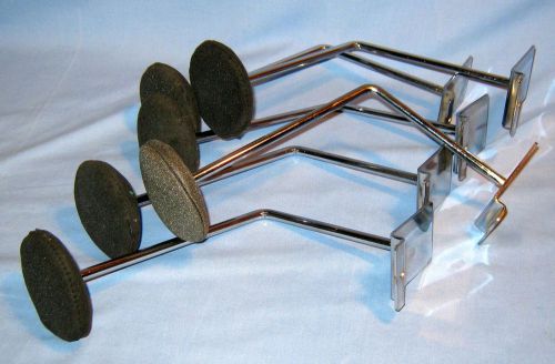 Slatwall Cap or Hat Holder with Anti-Slip Pad Lot of 6 for Slat Panels - Chrome