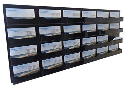SourceOne Source One 24 Pocket Wall Mount Business Card Holder Display, Black