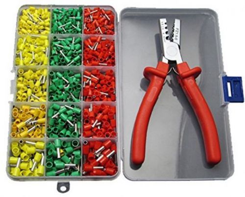 Pre-insulated Ferrules Terminals Crimping Tool Crimper Plier With 990pc Tube