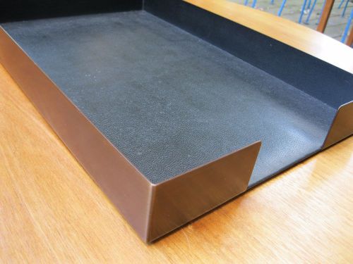 Vintage WILLIAM SKLAROFF Bronze Document Tray Brass Leather Smith Metal