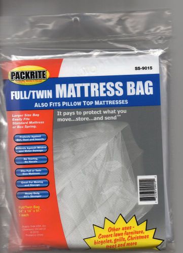 Full/Twin Mattress Pillow Top Bag Cover - Moving/Storage Solution Packrite