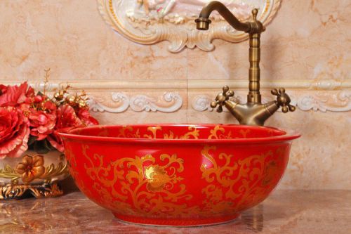 A211 European Style Hand Made Diameter 41cm Bathroom Ceramic Art Sink/Wash Basin