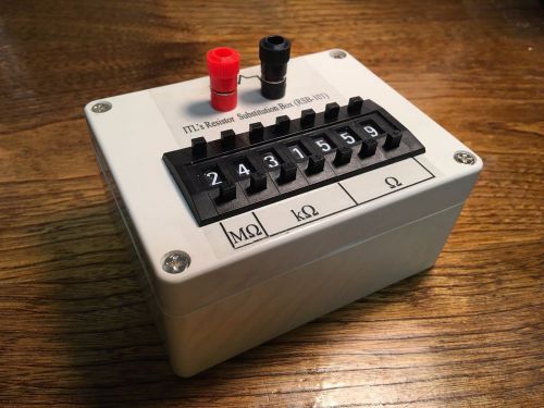 Seven decade resistor substitution box 0.1% 0 ohm to 9.999999 Mohm