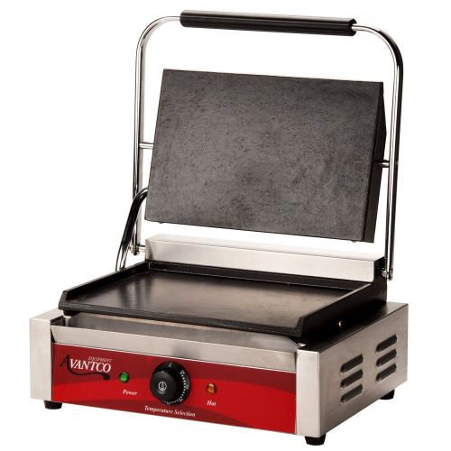 Panini Sandwich Grill Commercial Avantco P70S Single Smooth