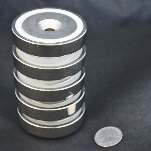 1 GIANT POT MAGNET 247lb/112lb PULL FORCE 2 3/8&#034; x 5/8 60x15mm N35 NICKEL COATED