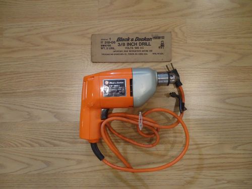 VINTAGE BLACK AND DECKER 318-06 DOUBLE INSULATED 3/8&#034; ELECTRIC DRILL works great