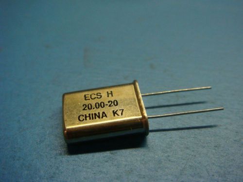 (10) ECS-200-20-1 20.0000 MHz 20pF HC49U RADIAL CRYSTAL CLOCK OSCILLATOR