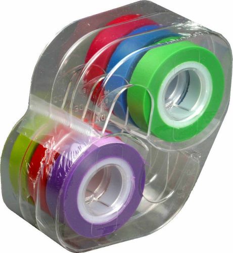 Lee removable highlighter tape 1 roll of each of 6 standard colors 1/2-inch w... for sale