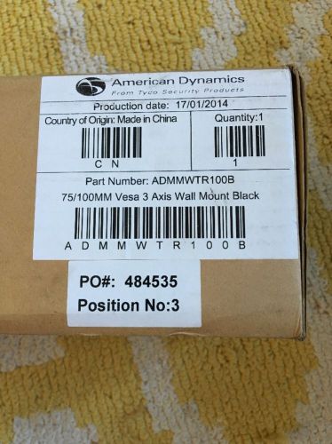 American Dynamics ADMMWTR100B 75/100MM Vesa 3 Axis Wall Mount Black. NIB!!