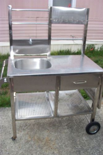 STAINLESS STEEL SINK UNIT WITH WORKSTATION ON WHEELS