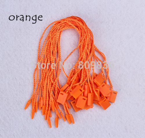 400pcs+ 7&#034; orange hang tags nylon string snap lock pin loop fastener hook ties for sale