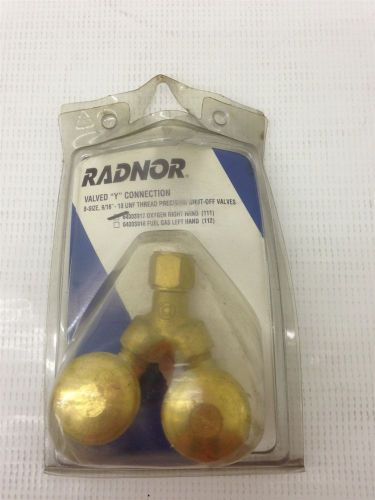 Radnor B Female Inlet-B Male Outlet RH Threaded Brass Valved Oxygen Y Connector
