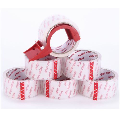 I GO Packing Tape for Moving with Dispenser, 1.88 Inches x 54.6 yd, 6 Rolls