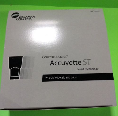 BECKMAN COULTER ACCUVETTE ST 25 x 25 mL VIALS &amp; CAPS - CASE OF 198