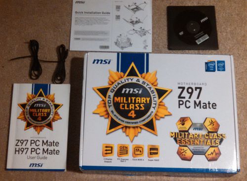 Msi PC Mate MSI Z97 PC Mate Manual User guide &amp; driver disc &amp; sata cables &amp; box