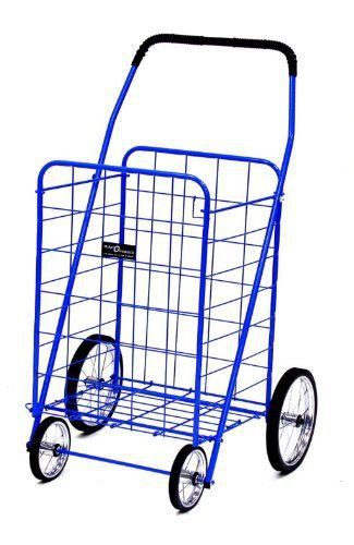 Exceptionally High Quality Four Wheel Jumbo Shopping Cart, Blue