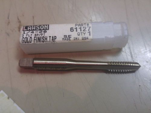 Lawson brand gold finish tap, 1/4&#034;-20, 3 flute spiral point for sale