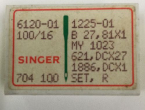 100 Singer Sewing Machine Needles B27 81x1 6120-01 Size 100/16