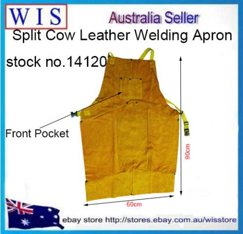 Welding Apron,Cowhide Split Leather,Brown,One Size Fits Most,90cm(L) x 60cm(W)