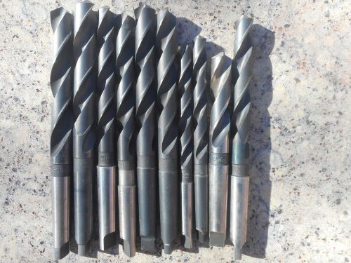 Lot of 10 large drill bits~cle-forge 13/16~utd hs 1~morse 15/16 for sale