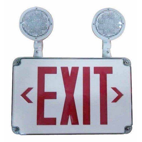 OpenBox Morris 73456 LED Wet Location Combo Exit Sign and Emergency Light, Red