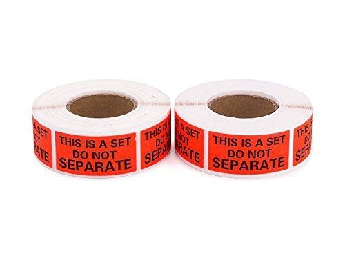 MFLABEL® 2 Rolls &#034;This Is A Set Do Not Separate&#034; Labels Stickers 1&#034;x2&#034; Red FBA