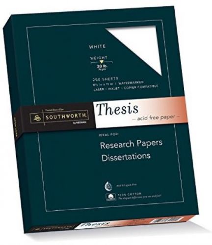 Southworth Exceptional Thesis Paper, 100% Cotton, 20lb, White, 250 Sheets