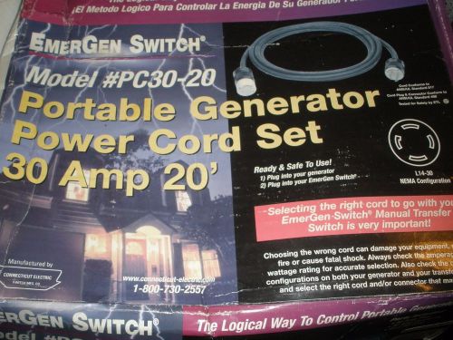 Portable Generator Power Cord Set 30 Amp 20&#039;