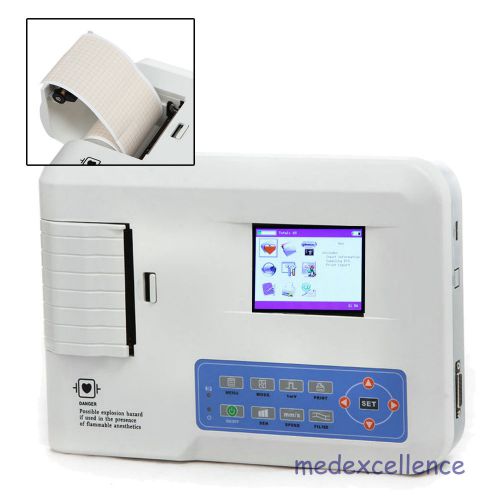 CE 3-channel 12 LEAD color ECG EKG machine  free PC software MEDICAL useful