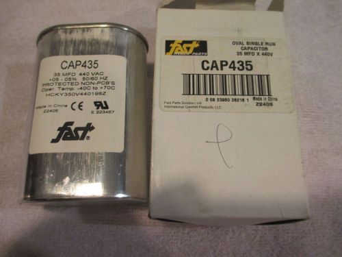 35 MFD 440 Volt Oval Single Run Capacitor - Fast #CAP435 - NEW