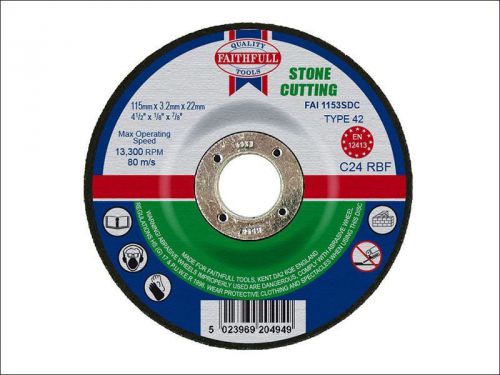 Faithfull - Cut Off Disc for Stone Depressed Centre 115 x 3.2 x 22mm