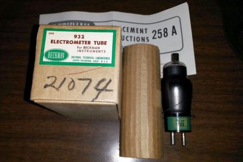 Beckman instruments 932 electrometer tube nos for ph meters - w/box! tubes for sale