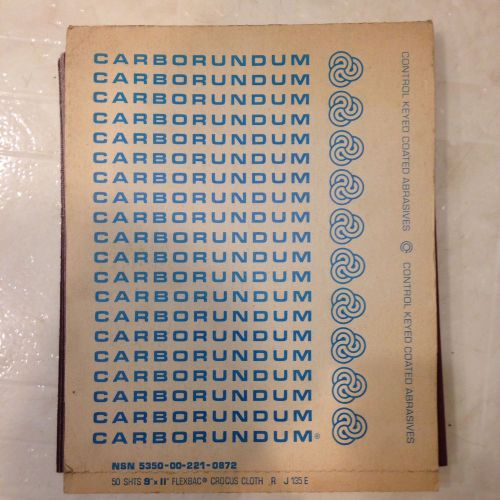 Vintage carborundum flexbac cloth sand paper 50 sheets 9&#034; by 11&#034; for sale