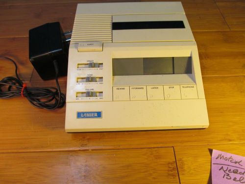 Lanier P-142 Microcassette Transcriber &amp; Power Supply-for parts or repair-READ