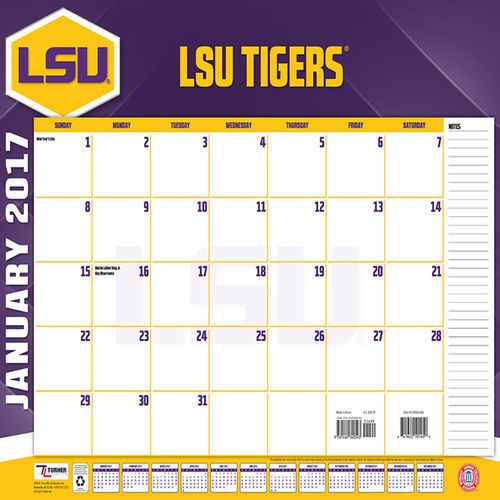LSU Tigers 22&#034; x 17&#034; Desk Calendar