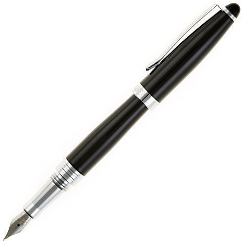 Nemosine Fission Fountain Pen, Extra Fine German Nib, Jet Black (NEM-FIS-02-EF)