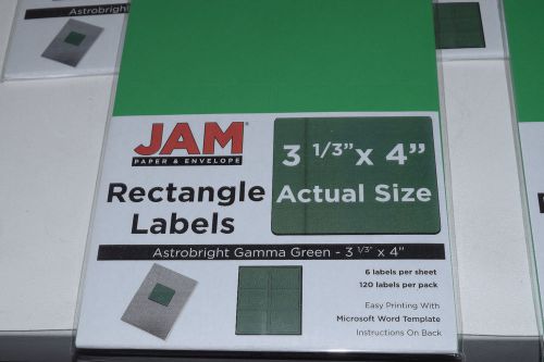 Jam rectangle labels gamma green 3 1/3&#034;x4&#034; 120 labels 1 pack only for sale