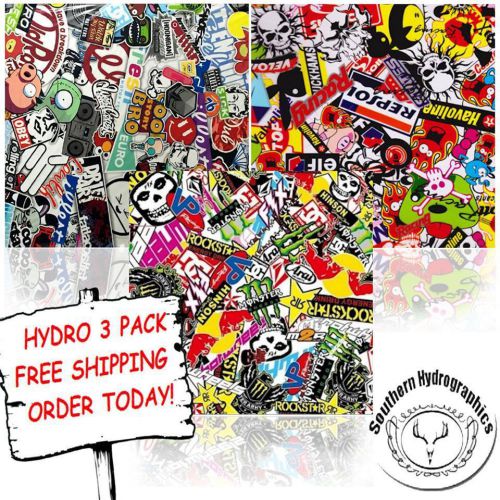 Hydrographic film water transfer printing film hydro dip sticker bomb 3 pack for sale