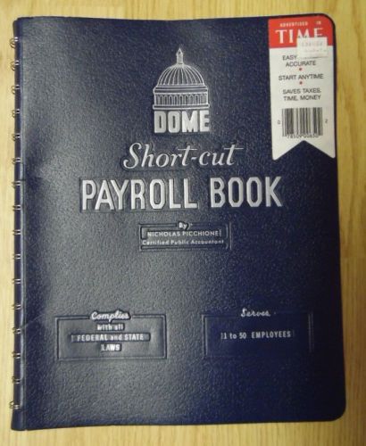 Dome Short-Cut PayRoll Book Serves 1 to 50 Employees
