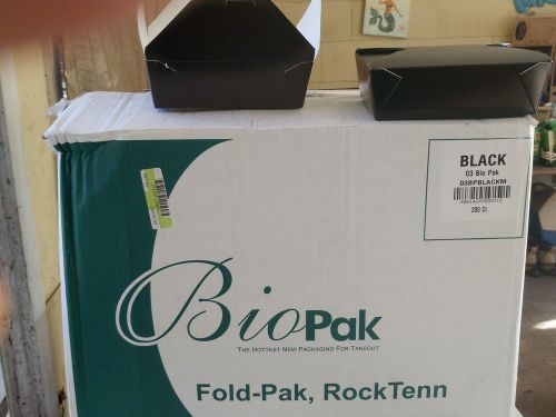 Fold-pak 03bpblackm bio-pak #3 black 66 oz container - 200 / cs for sale