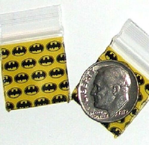 Batman baggies 100 Mini ziplock bags  0.75 x 0.75&#034; Apple 3434 minizips
