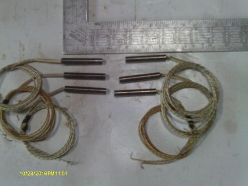 Cartridge heater --lot of 6 -- 250 watt @ 240 volt -- 3/8&#034; d -- 2 1/2&#034; l -- for sale