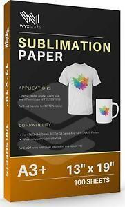 WYZworks Sublimation Paper 13x19 [100 Sheets] Image Transfer Paper Compatible