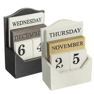 Wooden Calendar Desktop Calendar Perpetual wood Calendar Month Day Office Home
