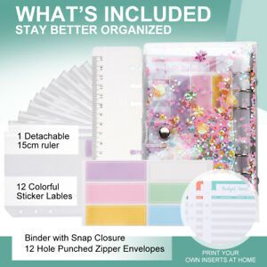 Money Label Sheets Budget Cash Envelopes Cash Plan Notebook Binder Cover