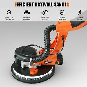 Electric Drywall Sander 750W Adjustable Variable Speed w/ LED Light &amp; Vacuum