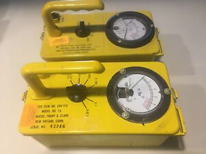 (2)Civil Defense Geiger Counters Victoreen &amp; Launders Clary &amp; CLark